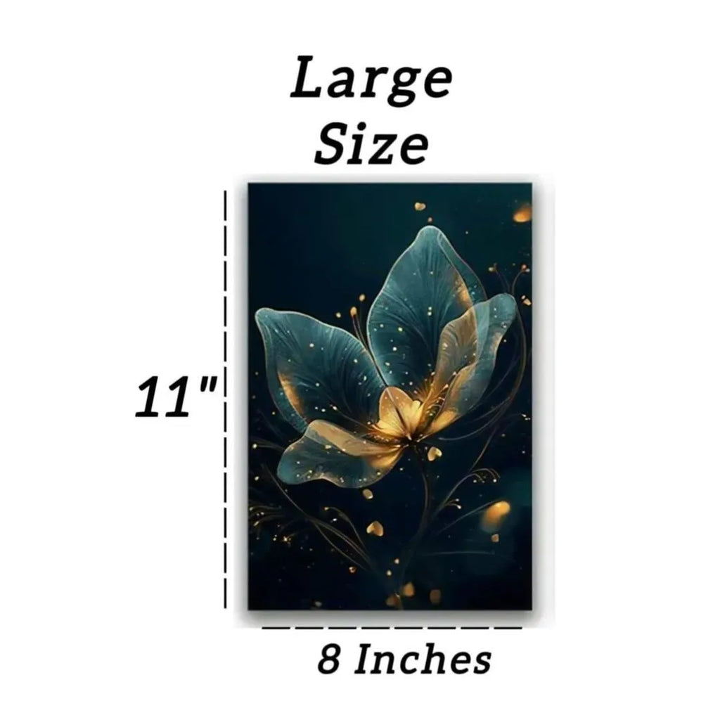 3-Piece Floral Wall Art Set Green MDF Frame Decor