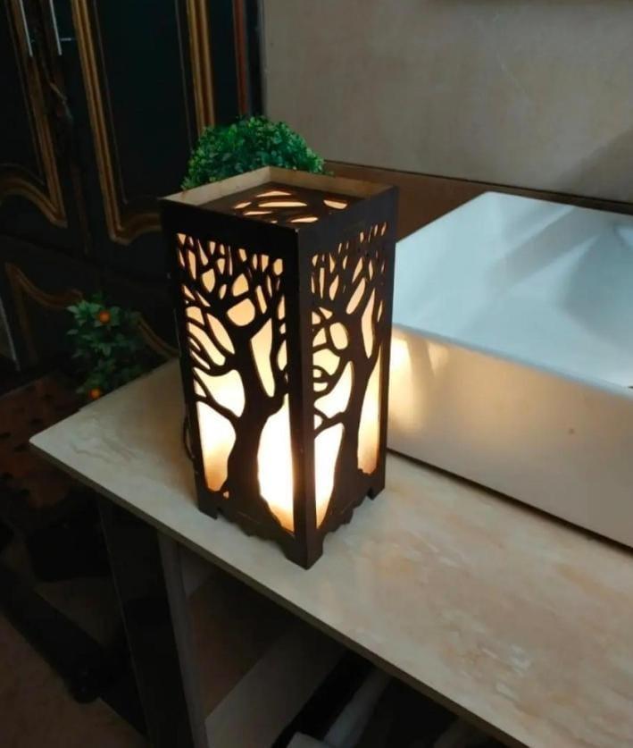 Rechargeable Tree Design Lamp Dark brown Golden Glow