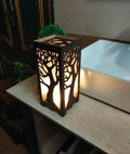 Rechargeable Tree Design Lamp Dark brown Golden Glow