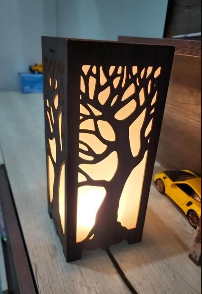 Rechargeable Tree Design Lamp Dark brown Golden Glow