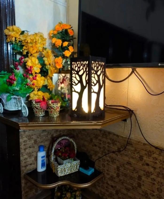Rechargeable Tree Design Lamp Dark brown Golden Glow