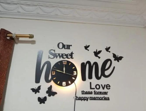 3D wall clock Glowing with birds and butterfly 🦋 🦋