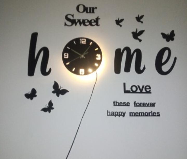 3D wall clock Glowing with birds and butterfly 🦋 🦋