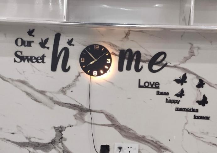 3D wall clock Glowing with birds and butterfly 🦋 🦋