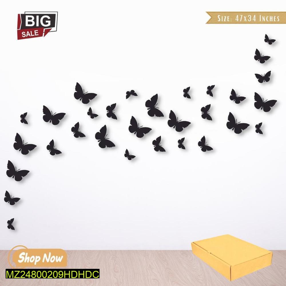 Black Butterflies For Wall Decoration