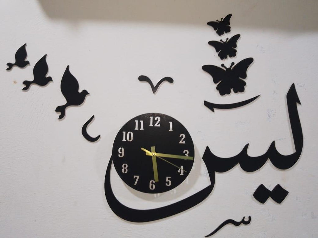 3D wall Clock with beautiful Birds and Butterfly