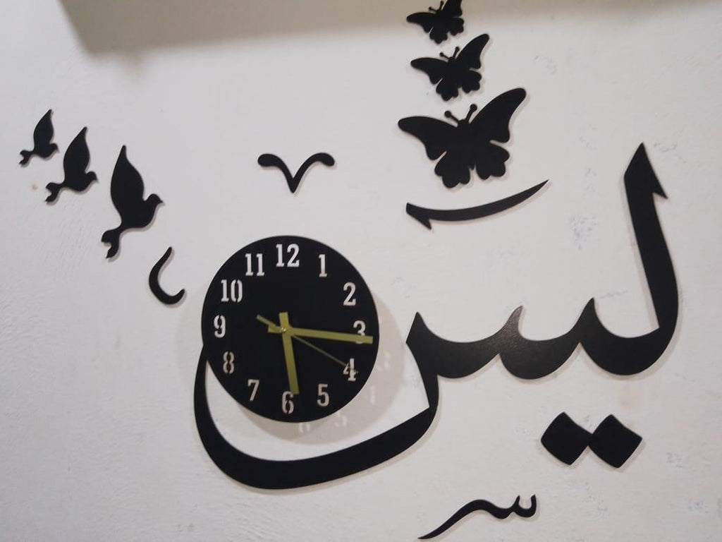 3D wall Clock with beautiful Birds and Butterfly