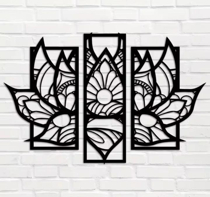 Laser Cut Lotus Wall Set For Enchaning your walls