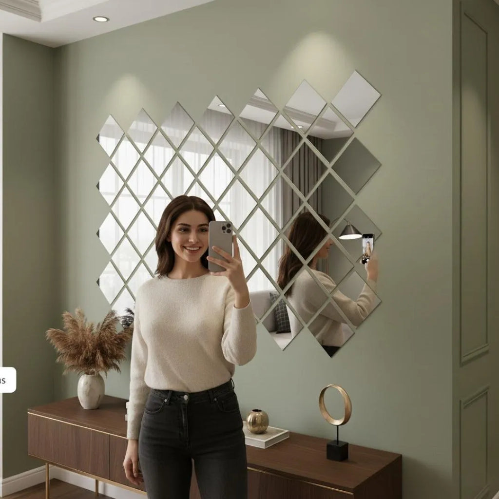 Acrylic Mirror Set of 6 (Golden and Silver both colors)