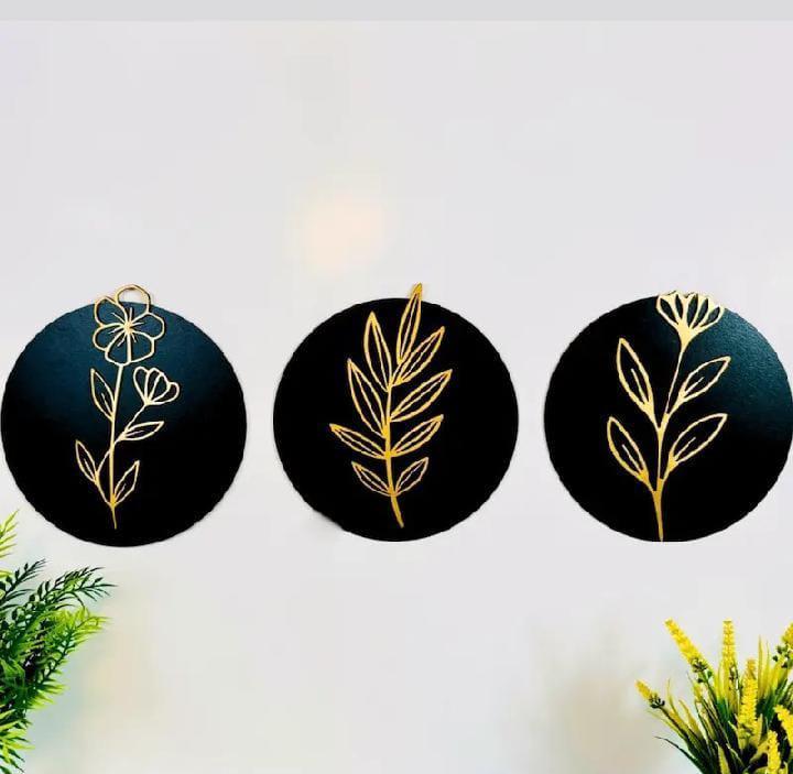 Circle Shape Wooden Wall Decor 3PC