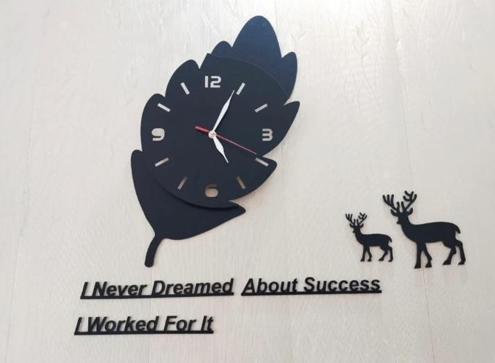 Success wall Clock Black with quote written