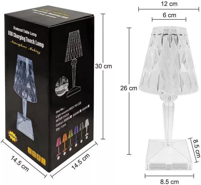 Starlight Bloom White Crystal USB Rechargeable Nightstand Lamp