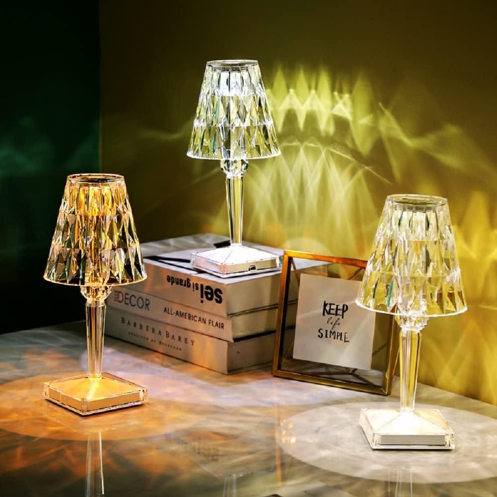 Starlight Bloom White Crystal USB Rechargeable Nightstand Lamp