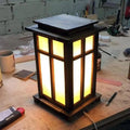 Single Piece Wooden Soler Lamp with soft Golden Glow