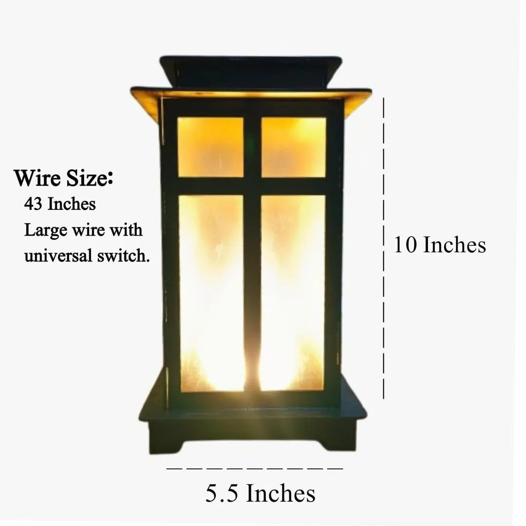 Single Piece Wooden Soler Lamp with soft Golden Glow